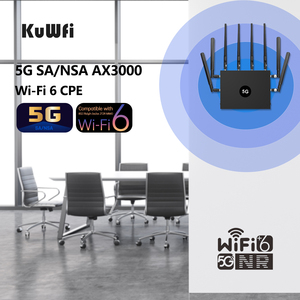 משלוח מהיר KuWFi 3000Mbps 5g cpe נתב כרטיס SIM wifi6 כפול פס 128 משתמשים נתב רשת מקורה 5G נתב עם מצב NSA/SA