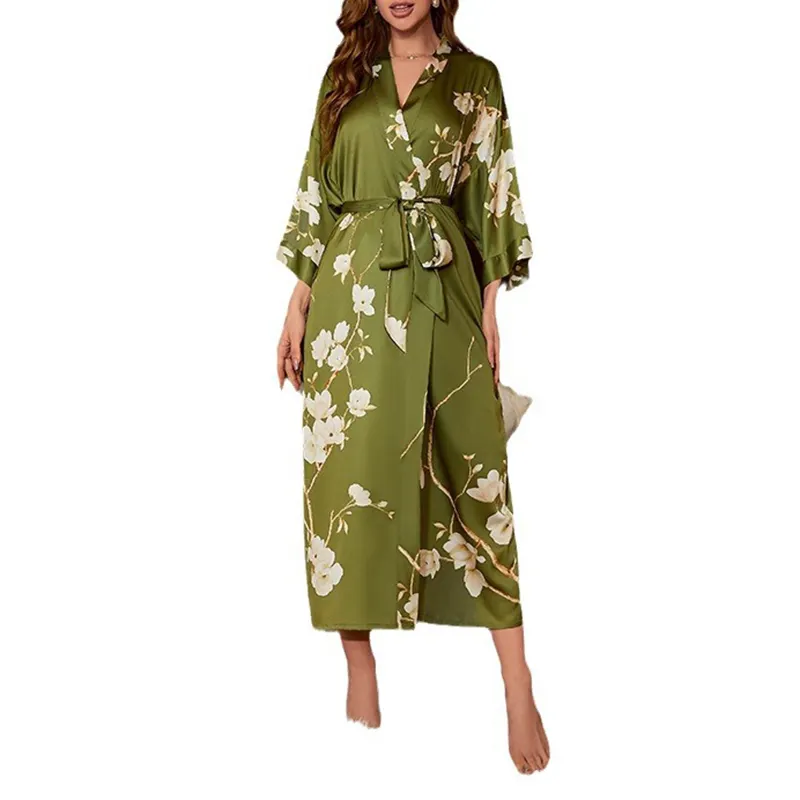 Personalizado Nuevo diseño Sexy, Imagen Maduro camisón Camisón Transparente pijama Largo Tallas grandes Mujeres ropa de dormir/