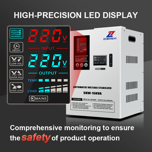 <strong>Single</strong>-<strong>Phase</strong> Wall-Mounted Motor Servo Stabilizer 80V-260V <strong>Input</strong> 220V <strong>Output</strong> 10KVA/15KVA Automatic Voltage Regulator LCD SVC - Product Image 2