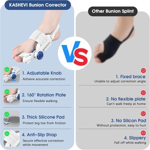 Korektor Bunion yang dapat disesuaikan untuk wanita & pelurus jari kaki & pelindung nyeri, koreksi Hallux <span class=keywords><strong>Valgus</strong></span> (putih) - Product Image 3