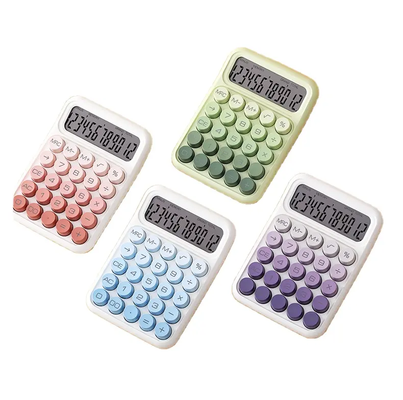 Desktop Morandi Pastel Calculator 12 Digit Sensitive Button Handheld Cute Calculator