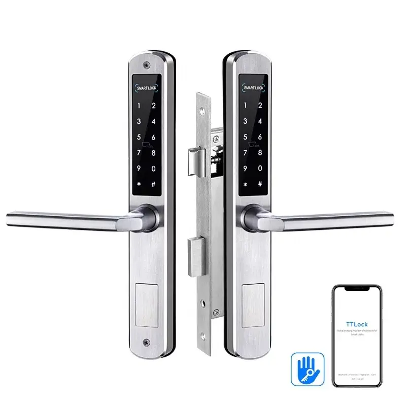 Waterproof Double Side Fingerprint Door Lock Smart Lock TTlock Sliding Glass Door Gate Door Lock