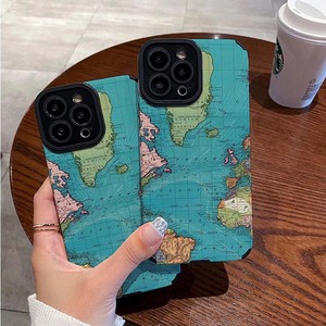 クリエイティブデザイン世界地図印刷TPU人工皮革携帯電話カバーケースiPhone6 7 8 X Xr Xs 11 12 13 14 15 16 Pro - Product Image 2