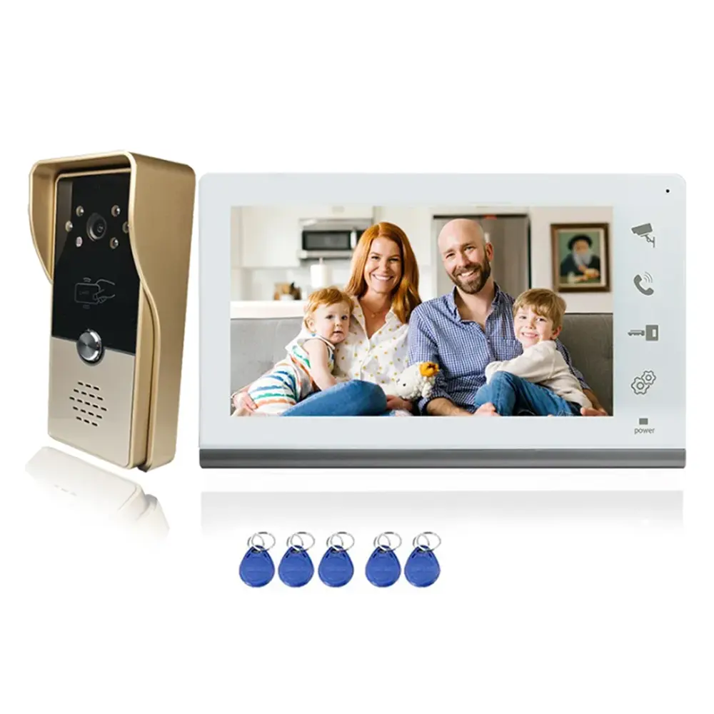 VIDEW 7 pollici visione notturna porta ingresso videocitofono cablato sistema di sblocco RFID telecamera campanello porta telefono per casa Villa appartamento