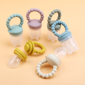 New Arrival BPA-free Silicone bé núm vú <span class=keywords><strong>Teether</strong></span> mềm Trái Cây Rau Feeder tái sử dụng hai-in-one thiết kế 0-12 tháng thư - Product Image 1