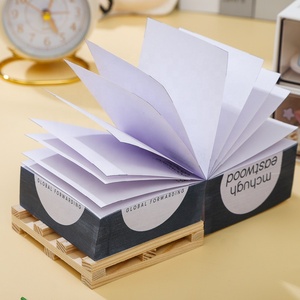 Papelería personalizada Paleta pequeña Cubo de notas adhesivas Bloc de notas promocional Bloques Paleta de madera Bloc de papel Memo personalizado Nota adhesiva