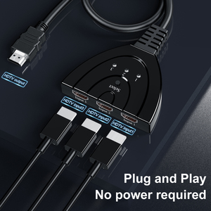 Alta definición 1080p 3 puertos Pigtail Cable HDTV Switcher 3 entradas 1 salida Video Switch 3x1 para proyección de pantalla - Product Image 5