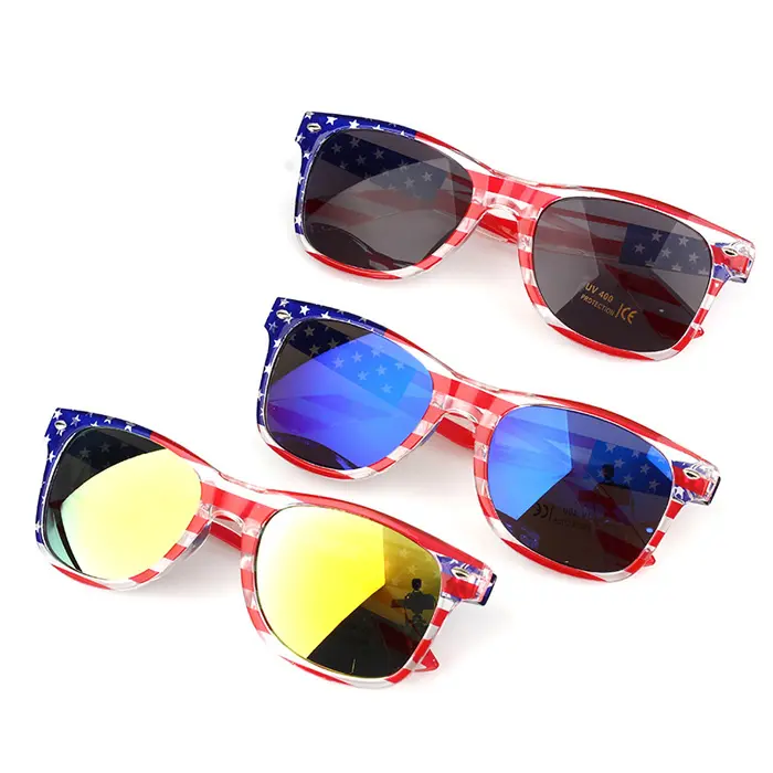Lunettes drapeau américain 2024 en gros jour de l'indépendance lunettes de soleil adultes 4 juillet lunettes de soleil