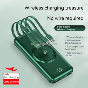 OEM/ODM Customization Wireless Charging Portable Charger LED Display Wireless Powerbank In-built Cables 10000mah Power Bank - Product Image 5