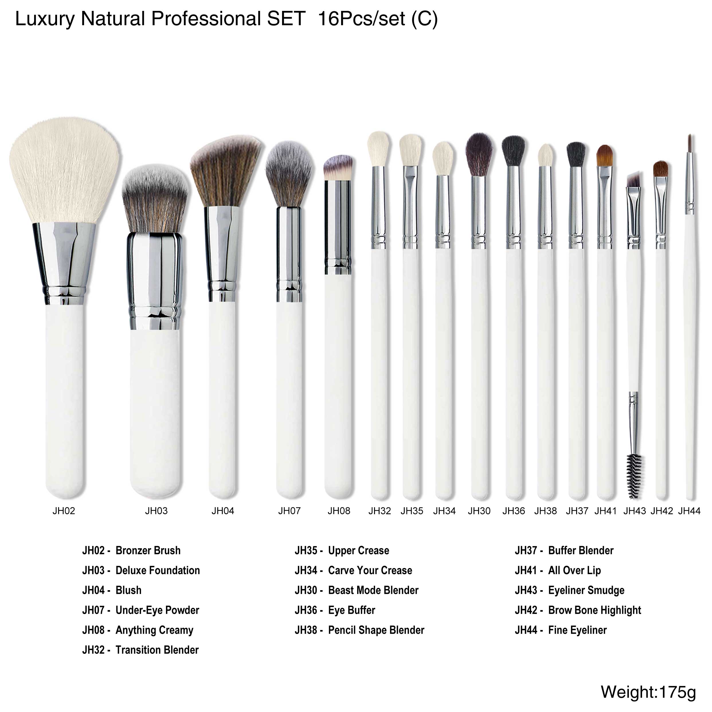16pcs-Blanc 2 Morph brosse-sac en plastique
