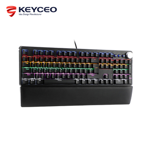 KEYCEO机械键盘游戏独立旋钮控制背光RGB背光OEM舒适软皮扶手 - Product Image 3