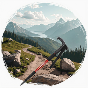 Grosir perjalanan luar ruangan karbon teleskopik tongkat berjalan untuk orang tua aluminium Aloi tongkat Trekking untuk mendaki untuk Hiking - Product Image 2