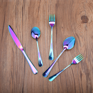 Low MOQ 20 Piece Stainless Steel Multicolor Titanium Colorful Plated <strong>Flatware</strong> Set with Colorful Cutlery Set Service for 4 - Product Image 6