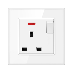 英国-スイッチ付き電源プラグ、ガラスパネル、インジケーター付き英国標準電源ソケット、13A、86x86mm - Product Image 4