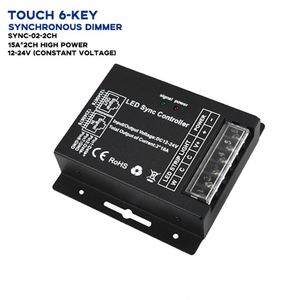 Điều khiển từ xa không dây RF bảng điều khiển cảm ứng 6 phím, đèn LED đổi màu 2 kênh, công suất cao DC 12/24V 15A/2CH, dùng cho chiếu sáng gia đình hoặc văn phòng - Product Image 1