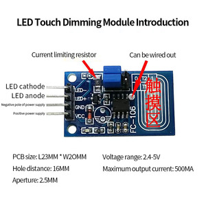 Módulo de apertura táctil de detección capacitiva 0-10V Módulo de interruptor de atenuación táctil LED Módulo de detección de cuerpo humano - Product Image 2