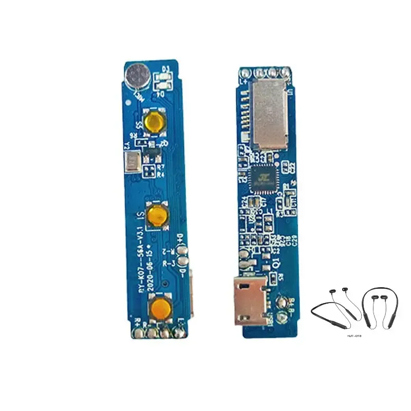 ผู้ผลิตชุดประกอบแผงวงจร PCB อิเล็กทรอนิกส์ Bluetooth สําหรับชุดหูฟังแขวนสร้อยคอหูฟังเสียงบอร์ด PCB