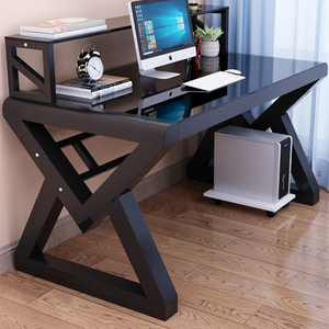 Moderner Computer tisch aus gehärtetem Glas Kommerzielle Büromöbel Computer tisch mit Monitorst änder - Product Image 1