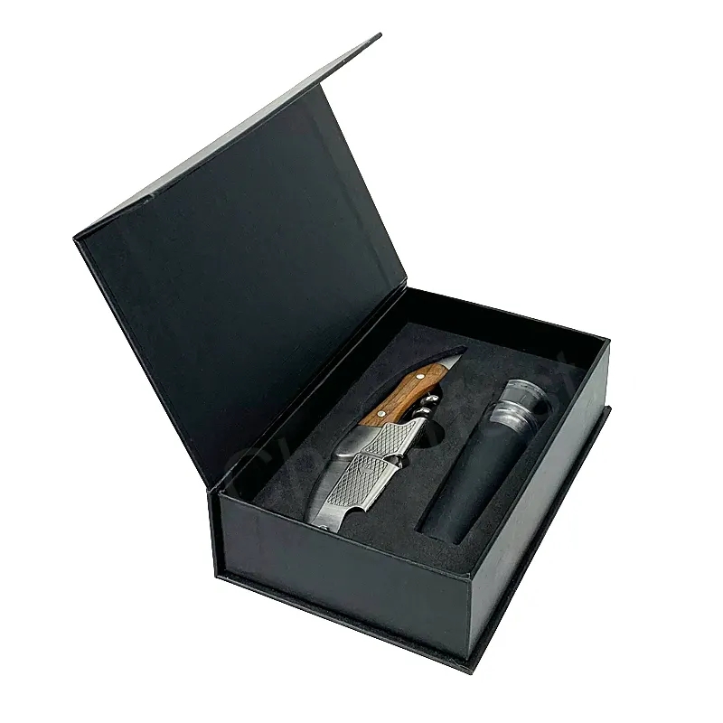 Ensemble magnétique noir de boîte-cadeau et de bouchon