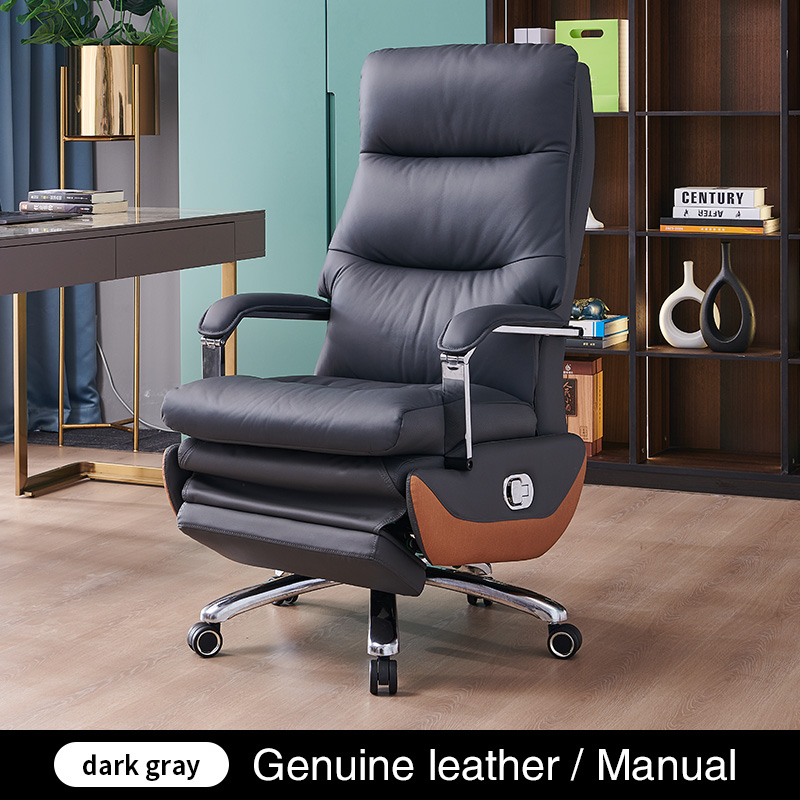 Gris oscuro+Cuero genuino+Manual