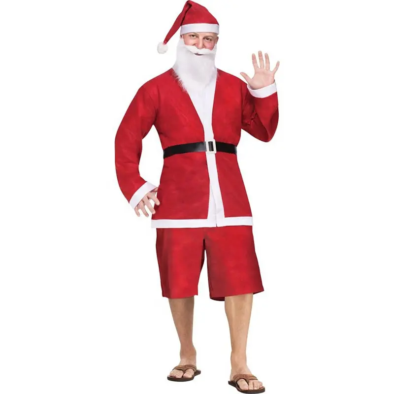 Costume da babbo natale in materiale feltro estivo