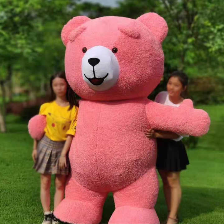 Venta caliente tamaño adulto colorido felpa inflable personaje de peluche traje de dibujos animados Cosplay oso mascota disfraz