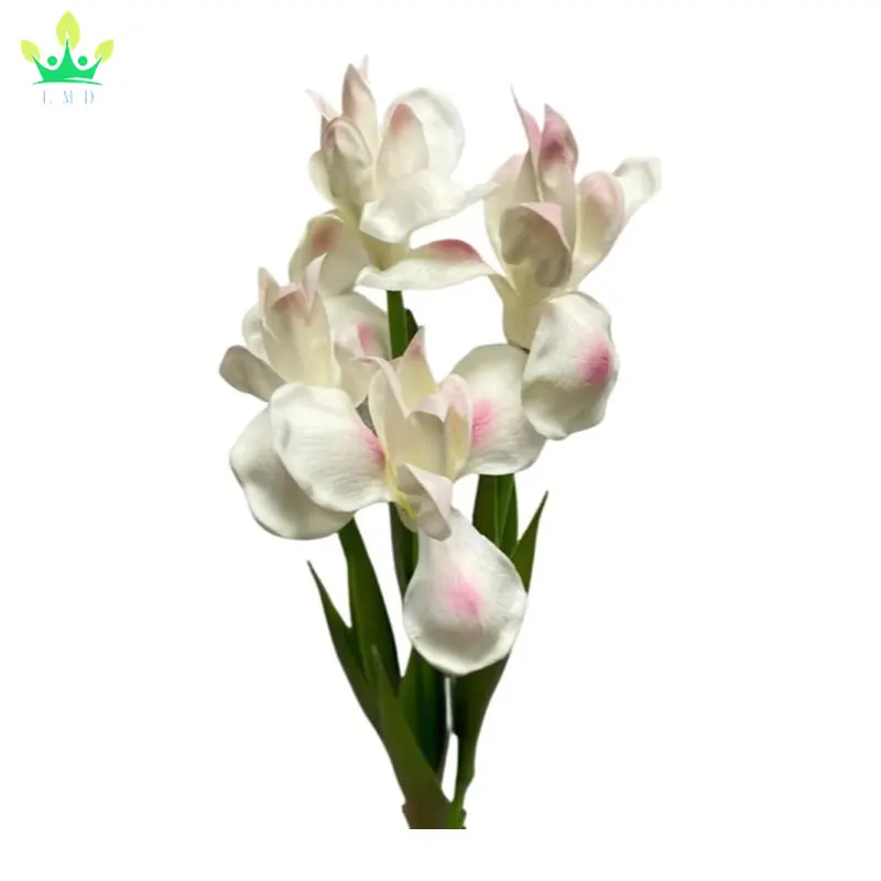 Ramo de flores artificiales de Iris, tallo largo, flor de PU de Irlanda para arreglos, centro de mesa, Fiesta en casa, decoración de boda