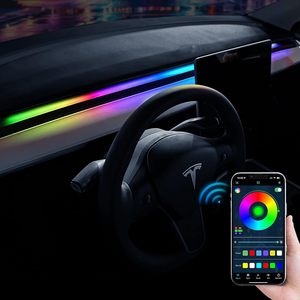 Neon Lighting Dashboard LED Strip USB Interior Ambient <strong>Light</strong> for Tesla Model 3 Y 2025 2024 2023 2022 2021 With App Control - Product Image 1