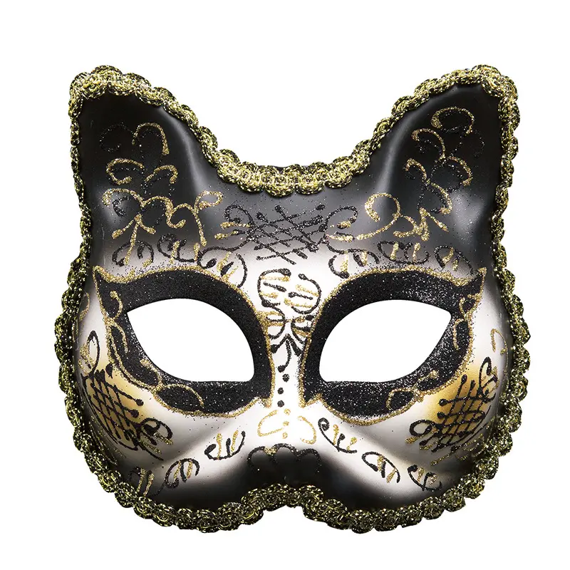 Fabrik Großhandel Halb gesicht Party Maske Halloween Weihnachten Maskerade Karneval Festival Katzen maske