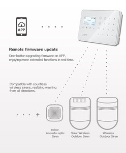 最新的触摸屏WiFi + GSM 2G 4g云服务器报警系统，带有线和无线区域，用于家庭自动化 - Product Image 6