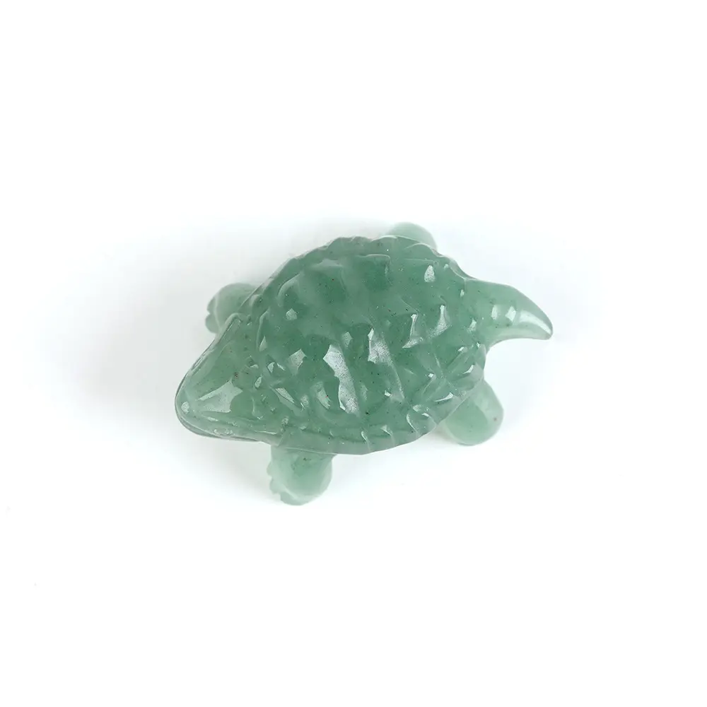 2023 all'ingrosso pietra semipreziosa Natrual avventurina verde che scatta tartaruga intaglio per la decorazione intaglio artigianato