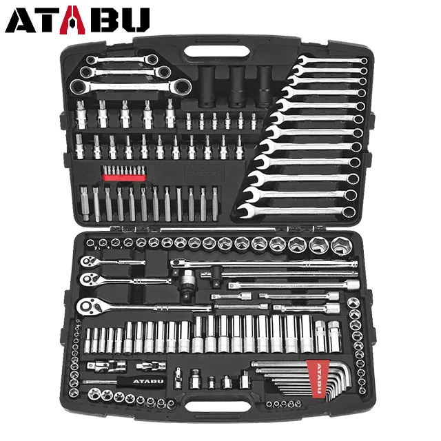 ATABU 신제품 163 Pcs 1/4 & 3/8 & 1/2 인치 도구 세트 다양한 유지 보수