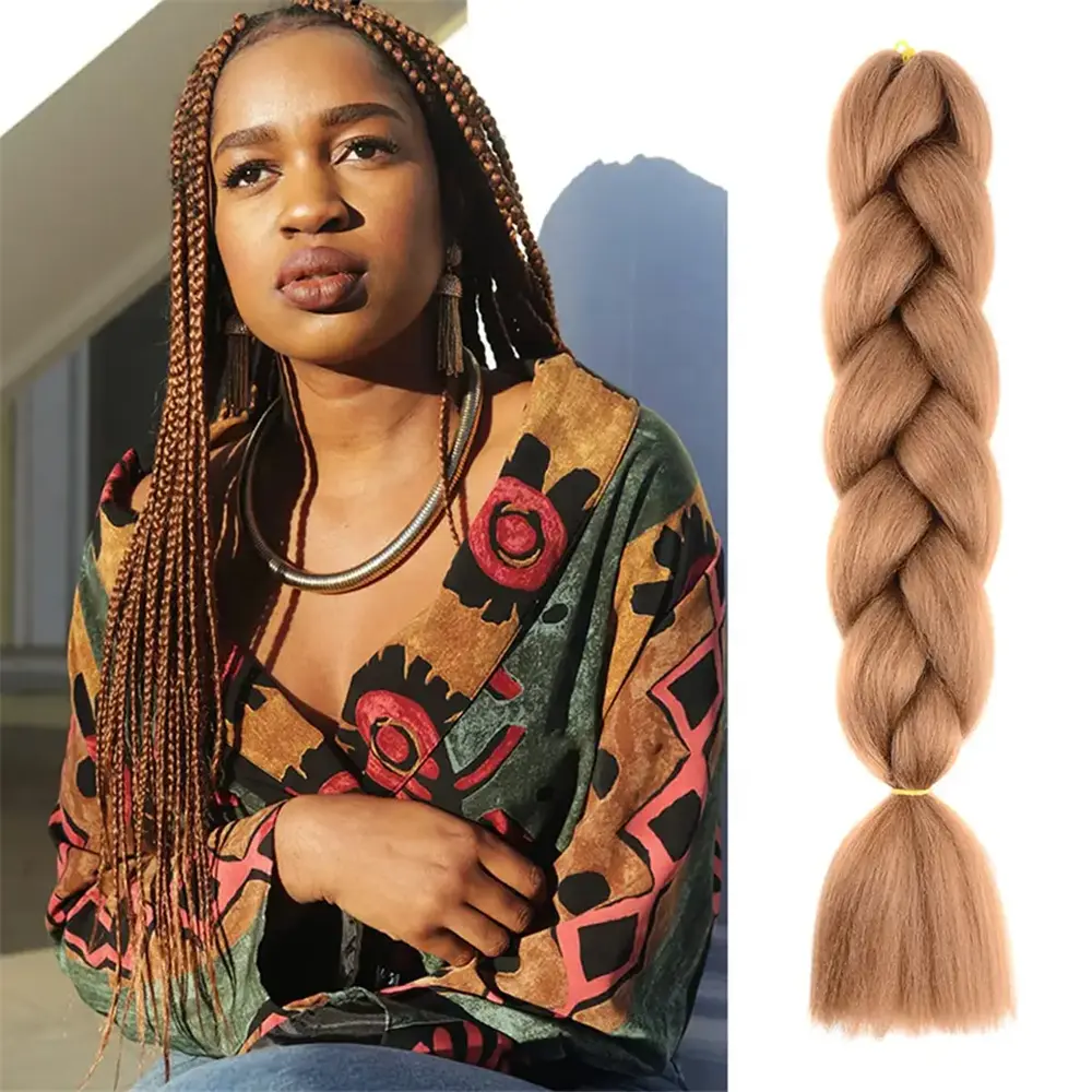 Jumbo Braiding Hair atacado a granel Extensão do cabelo sintético luz suave yaki alta qualidade Material Ombre Crochet Braiding Hair