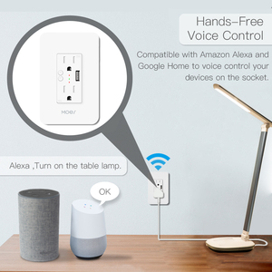 WiFi Smart Power Wall <strong>Socket</strong> US with <strong>USB</strong>, <strong>2</strong> Plug Outlets 15 Amp Divided Control, Smart Life/Tuya APP Remote Control, Alexa, Acho - Product Image 5