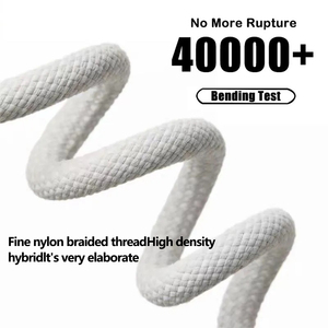 60W örgülü tip C veri hızlı şarj kablosu için iPhone 15 16 Pro Max kablo 3A tipi C örgülü PD şarj aleti kablosu - Product Image 3