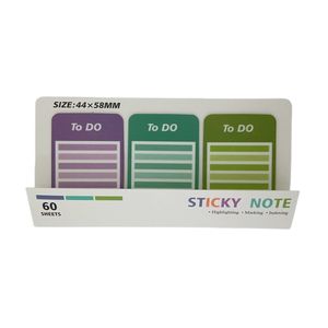 Venta al por mayor de notas adhesivas de PET de 1,73x2,28 pulgadas, Bloc de notas autoadhesivo, planificador diario, compras, eventos, lista de tareas pendientes, Memo para estudiantes - Product Image 1