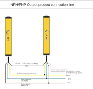 เซ็นเซอร์ม่านแสงป้องกันอันตรายแบบยูนิเวอร์แซล 0-3 เมตร อุปกรณ์ป้องกันอันตราย ลำแสง 10 มม. 20 มม. 30 มม. 40 มม. เซ็นเซอร์โฟโตอิเล็กทริก - Product Image 3