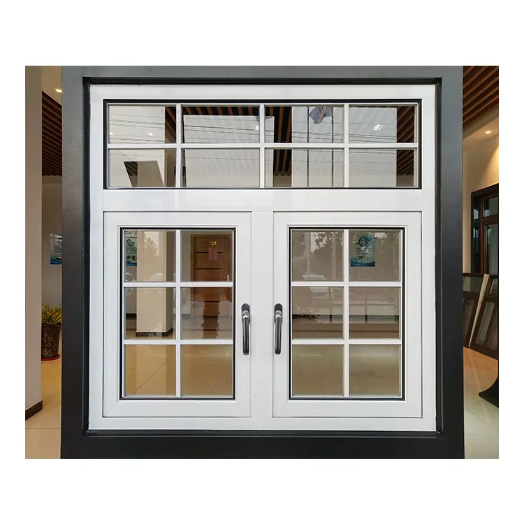 OORT-ventana abatible de aluminio y Metal con rejilla, Ventanas modernas de diseño francés, precio directo de fábrica