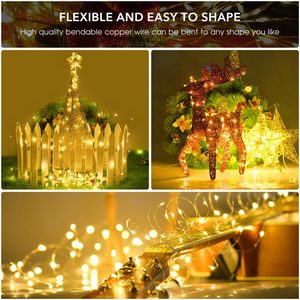 5M 10M Waterproof Battery Operated <strong>Remote</strong> Control 8 Mode <strong>Timer</strong> Solar <strong>String</strong> Copper Wire LED <strong>String</strong> <strong>Light</strong> Christmas Decoration - Product Image 6