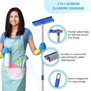 Nhà Máy Trực Tiếp Đa-Mục Đích Sợi Nhỏ Cửa Sổ <span class=keywords><strong>Scraper</strong></span> Lưỡi Cao Su Rửa Miếng Bọt Biển 2 Trong 1 Cửa Sổ Làm Sạch Kit Cho Xe Kính Chắn Gió - Product Image 6