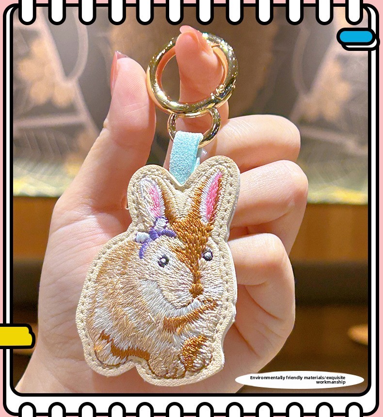 Jaune - Lapin brodé