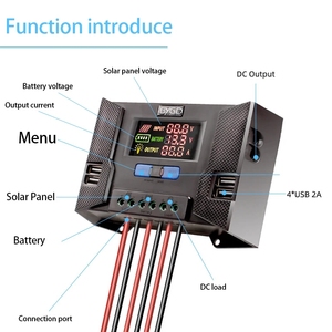Controlador de Panel Solar de 50V CC, regulador doble, USB Dual, pantalla colorida HD, 20A, 30A, 40A, 12V, 24V, PWM, controlador de carga Solar PV - Product Image 3