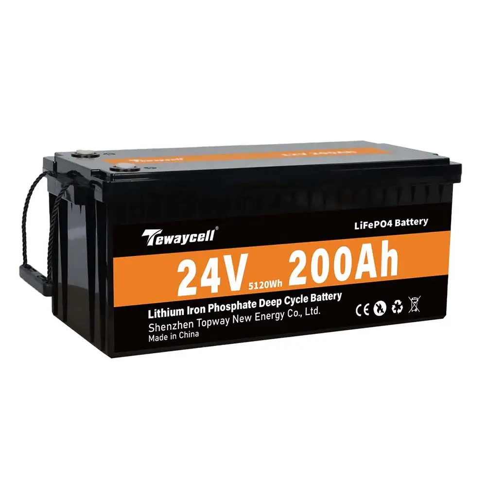 מערכות אחסון אנרגיה של Tewaycell 24v 200ah Lifepo4 ליתיום 24v 200ah 150ah 100ah Lifepo4 מארז סוללות