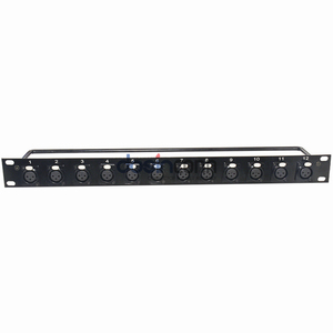 LEDトレース機能付き19インチ1uLEDパッチパネル電気通信システム用12ポートオスメスXLRパッチパネル - Product Image 5
