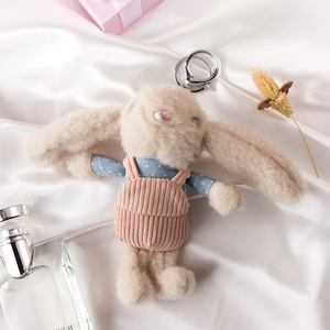 Ceket ile Kawaii küçük dolması tavşan peluş oyuncak anahtarlık sevimli mini dolması hayvan anahtarlıklar çanta sırt çantası - Product Image 5