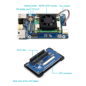 Raspberry Pi CM4 modulo di calcolo NAS Host Home Network Storage Server Dual SATA Interface 2 pollici LCD (CM4 non è incluso)