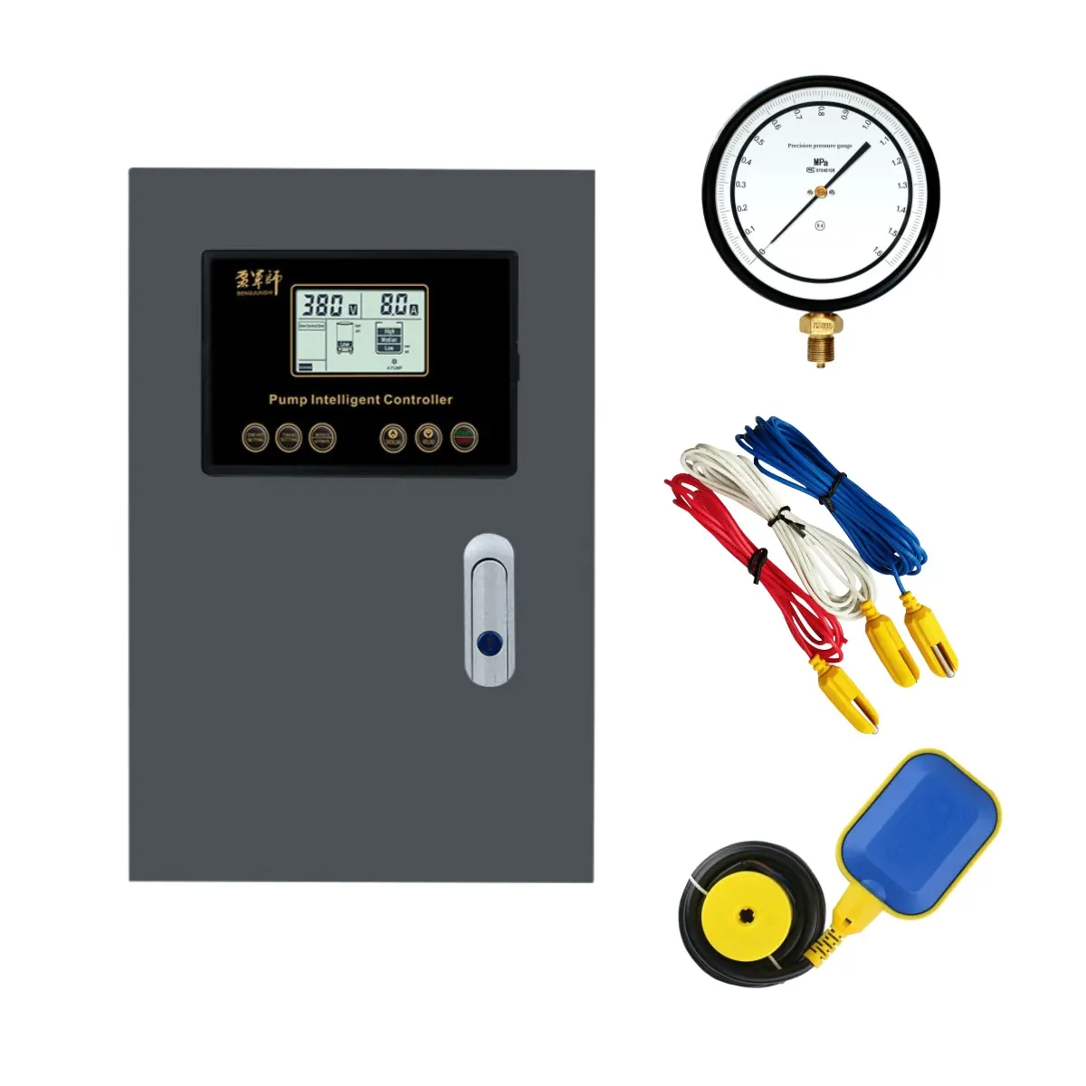 engineering type 3-Phase water pump automatic control steel box with LCD display to control single pump