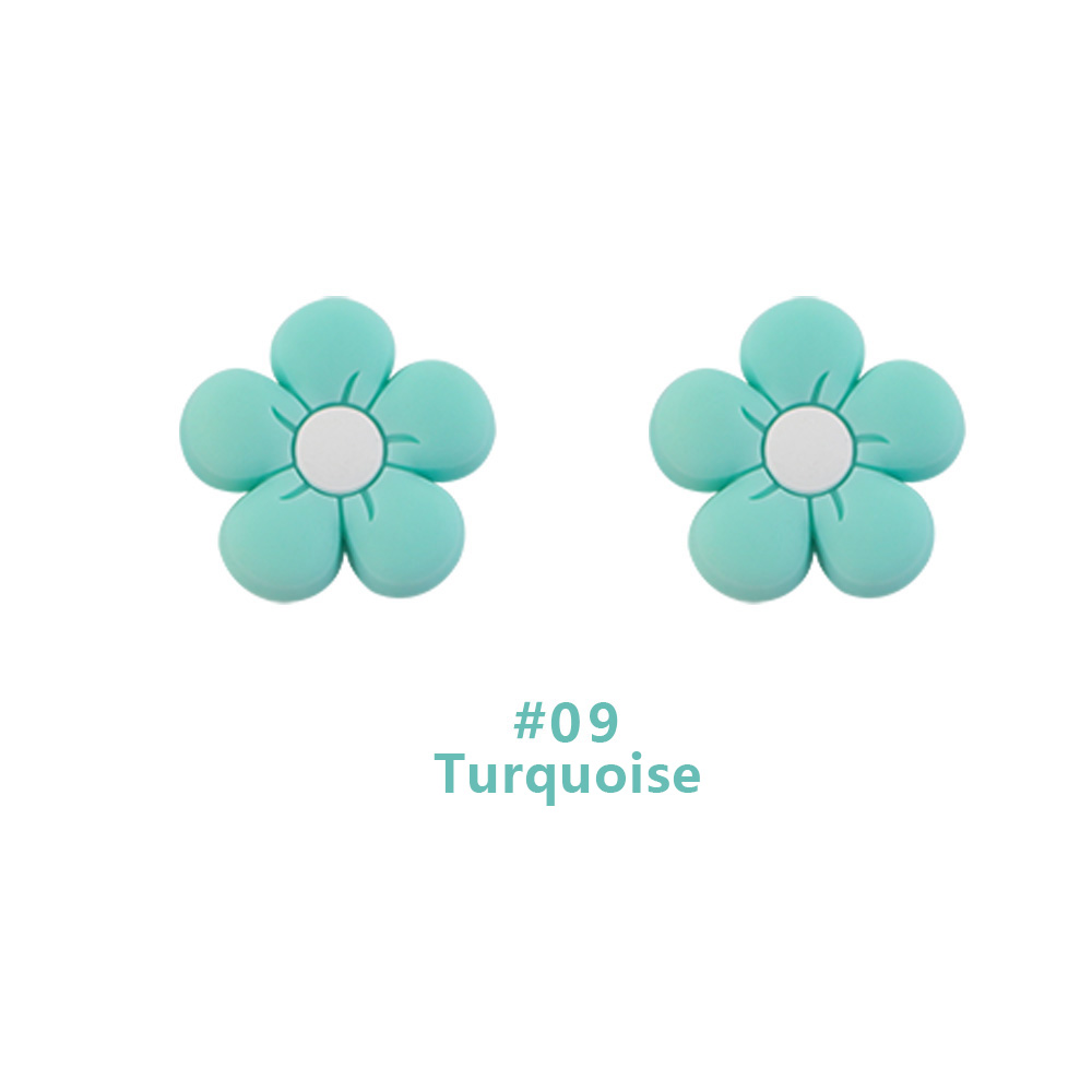 Perle focale fleur Turquoise SA207