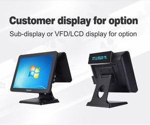 POS-1519 OCOM, недорогие 15-дюймовые кассовые кассы с двойным сенсорным экраном, розничная продажа Windows All In One Pos-систем для продажи - Product Image 4