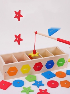 Children's Matching <strong>Toys</strong>, Shape and Color Cognitive Classification Box, Baby Magnetic Fishing Early Education Fun Wooden Box - Product Image 5